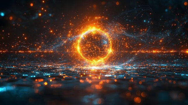 Radiant Quantum Computer Pulsing with Computational Energy Glowing Holographic Equations Surround Vibrant Core