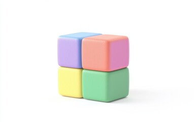 Colorful building blocks stacked creatively, ideal for children's play, education, or developmental concepts.