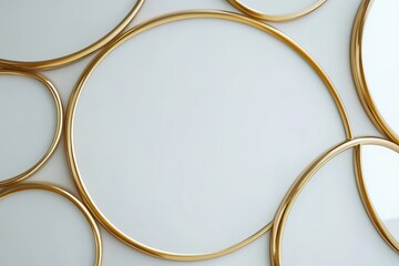 Gold-Framed Circles on a Light Background