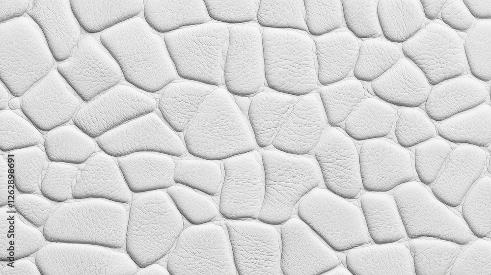 Poster close-up view of textured white leather, showcasing unique patterns and gentle curves for a modern a