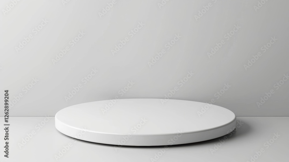 Poster minimalist empty platform for product display against a neutral background, ideal for showcasing var