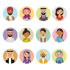 色々な国で働く人々の上半身のアイコン