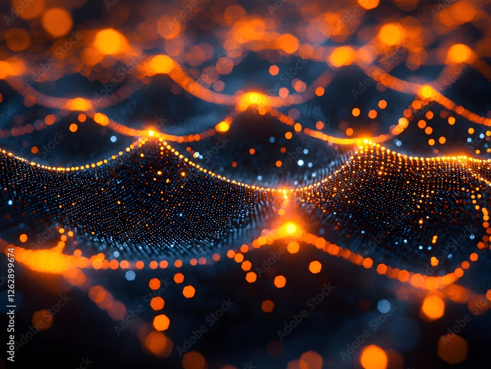 Poster radiant qubit lattice floating in quantum computational space