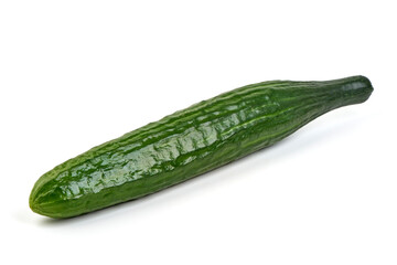 Fresh cucumber, isolated on white background.