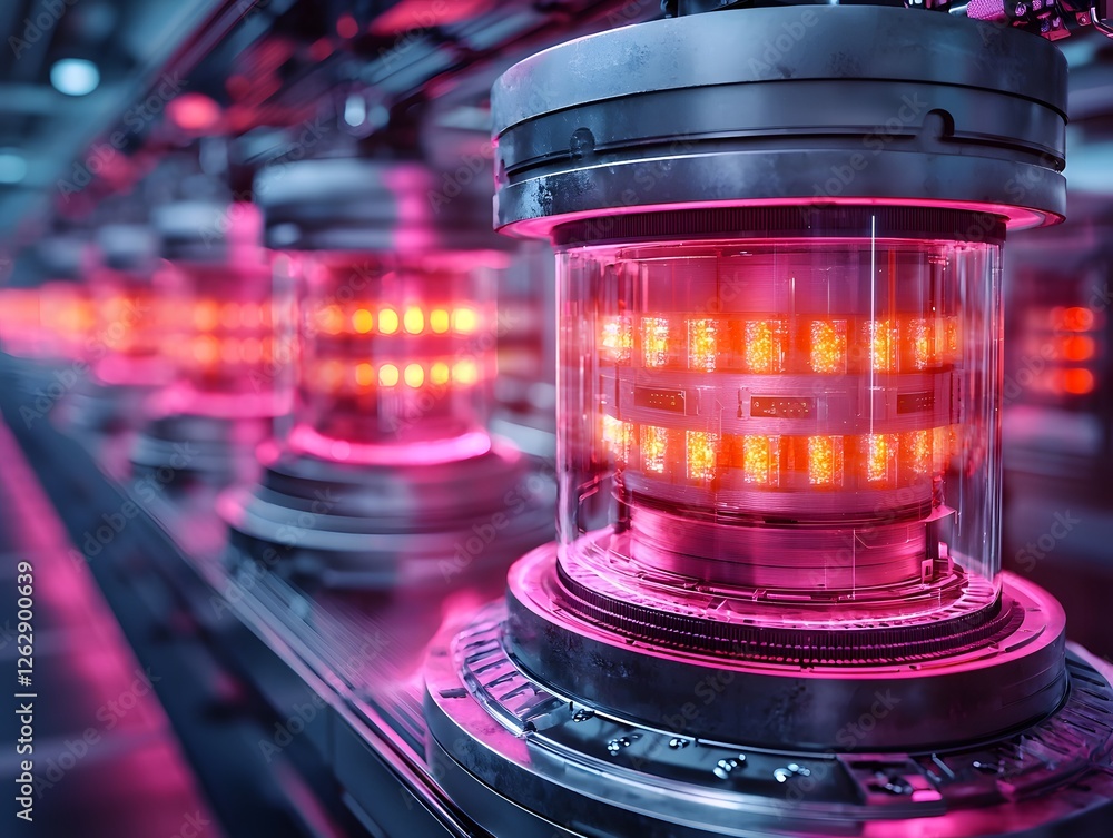 Poster dynamic visualization of quantum probability collapse in high tech lab