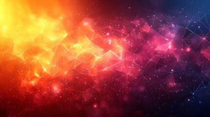 Fototapeta premium Abstract Nebula: Red & Orange Cosmic Network