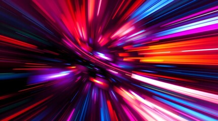 Vibrant Abstract Speed Lines of Neon Colors