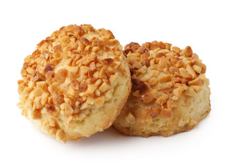 Deliciously baked cookies topped with crunchy nuts ready to be enjoyed any time of day
