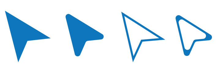 Click icon vector set. Cursor pointer clicking symbol collection. Press, touch and tap with finger sign illustration.