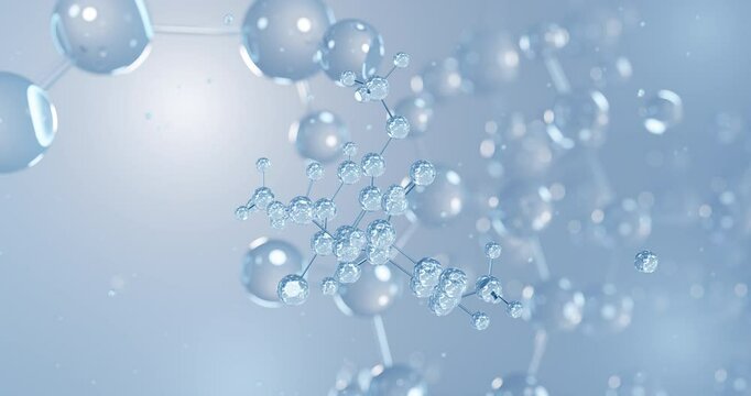 Griseofulvin rotating 3D model of antifungal medication, seamless looped video