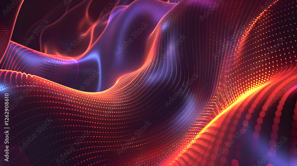 Aufkleber abstract flowing waves of vibrant colors creating a dynamic visual experience in a digital landscape
