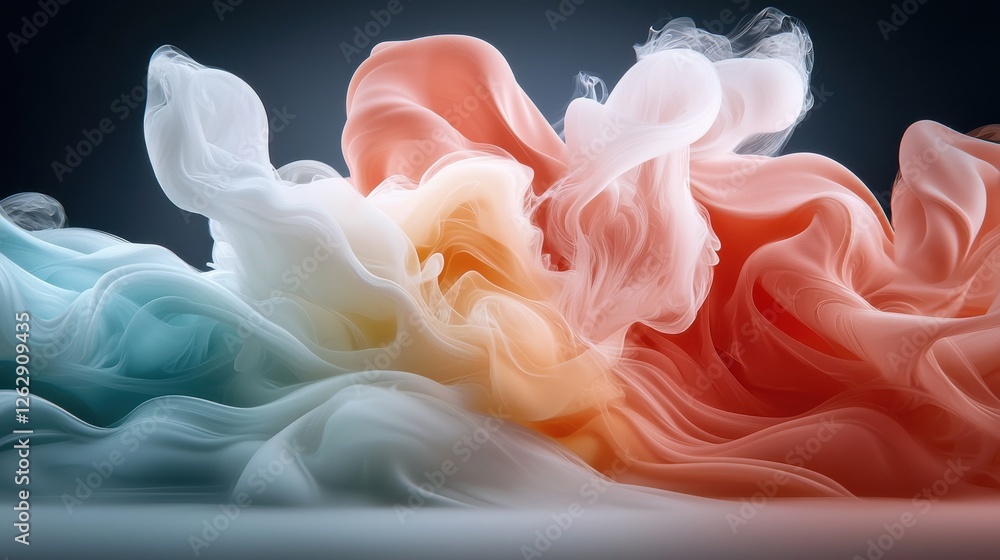 Poster captivating and surreal fluid paint explosion with dynamic swirling abstract motions in vivid colorf