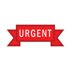 urgent red ribbon, icon, flat, design, vector, illustrations, education, style, trendy, collections