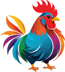 Colorful Hen vector design, Hen logo and icon Design, Hen Illustration vector design