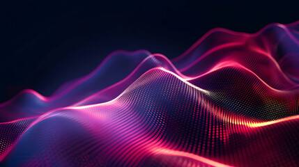 Obraz premium Abstract representation of colorful waves in a dark background, showcasing vibrant light patterns