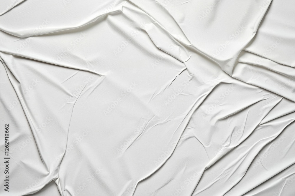 Poster creased white plastic texture creating an abstract and beautiful background, perfect for graphic des