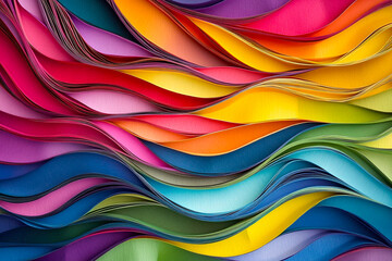 Fototapeta premium Colorful Wavy Paper Layers