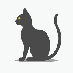 Minimalist vector cartoon cat illustration