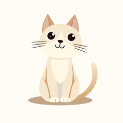 Minimalist vector cartoon cat illustration