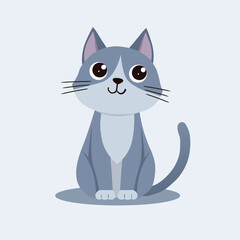 Fototapeta premium Minimalist vector cartoon cat illustration