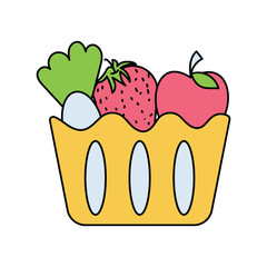 fruit lineal color line icon with white background vector stock illustration