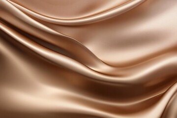 Fototapeta premium Luxurious rose gold silk fabric flowing and creating smooth waves, perfect for backgrounds and textures 