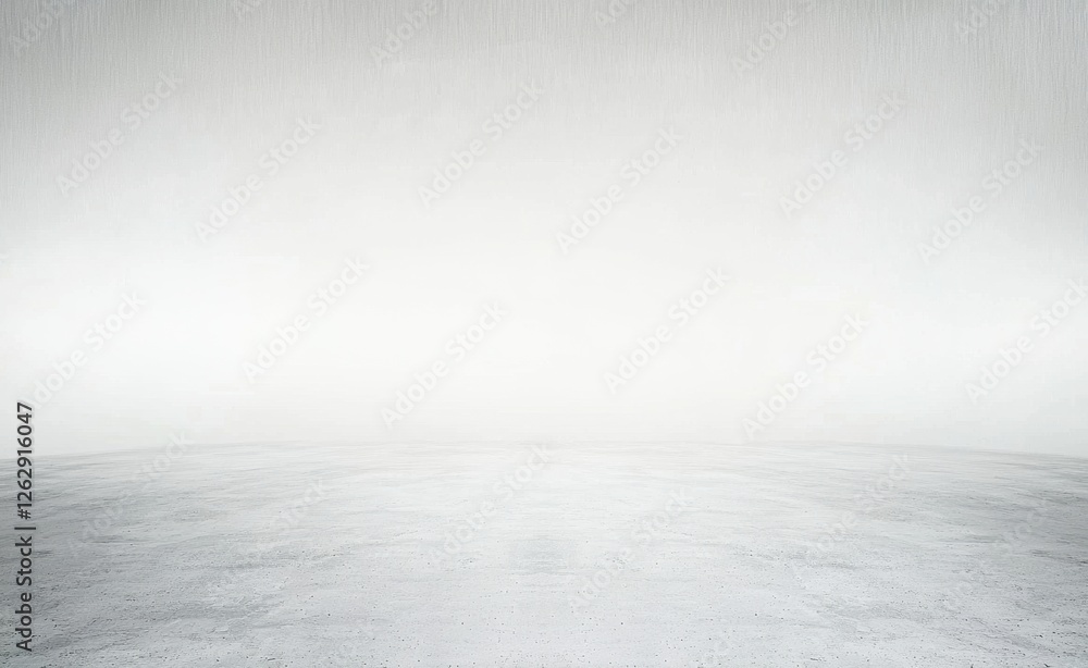 Poster expansive minimalist space featuring a white wall and gray concrete floor, ideal for product display