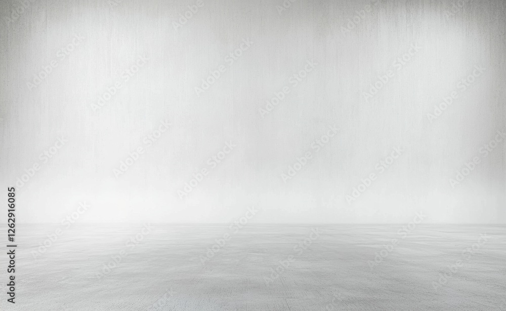 Fototapete White, empty studio background featuring a subtle fog effect. Ideal for product presentation, wall mock-up, and space showcase in a minimalist style