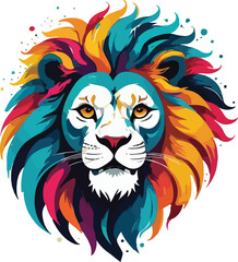 Colorful Lion vector design, Lion logo and icon Design, Lion Illustration vector design