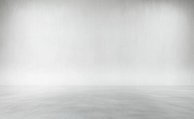 White, empty studio background featuring a subtle fog effect. Ideal for product presentation, wall mock-up, and space showcase in a minimalist style