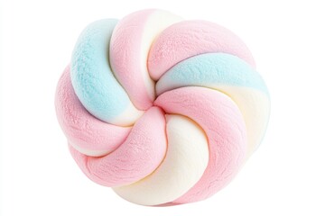 Colorful Swirl Marshmallow, Isolated Sweet Treat