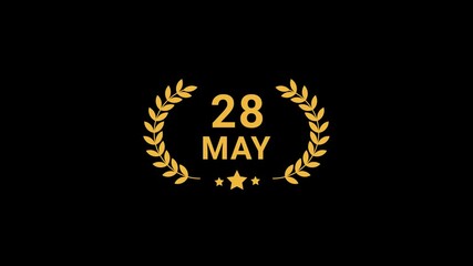 28 May date in Laurel wreath Animation