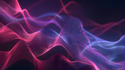 Fototapeta premium Abstract wave patterns in vibrant pink and blue hues, creating a dynamic visual experience