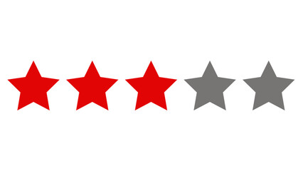 Fototapeta premium Three Star out of Five Star Customer Satisfaction Product Review, Rating and Feedback Sign Vector Illustration