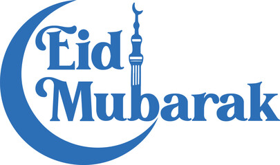 Typography English, Arabic Eid Mubarak Banner Design