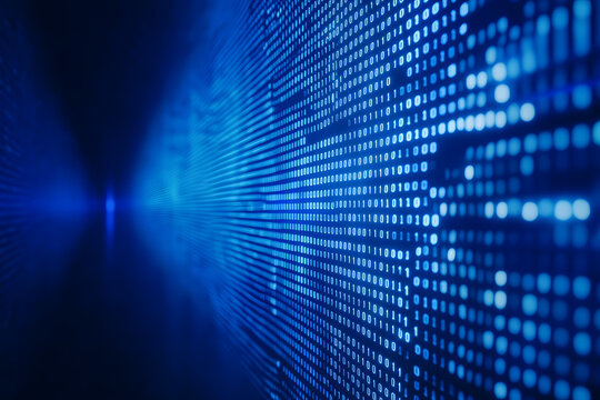 stock market numbers racing across a digital board blue background