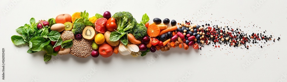 Aufkleber a conceptual image depicting a visually striking and nutritionally balanced display of an assortment