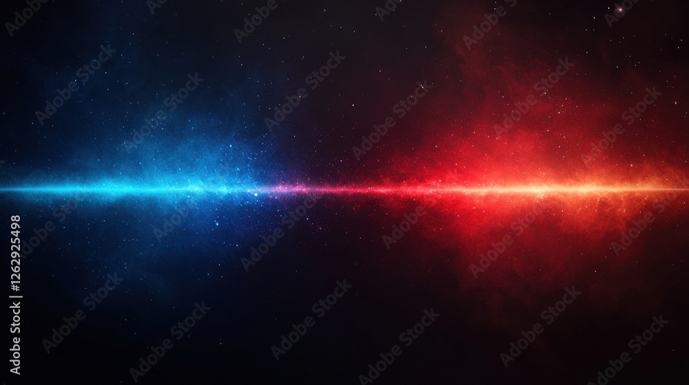 Aufkleber Red and blue light streaks create a dynamic motion blur effect on a black background, resembling speed lines in a futuristic digital art style
