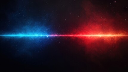 Fototapeta premium Red and blue light streaks create a dynamic motion blur effect on a black background, resembling speed lines in a futuristic digital art style