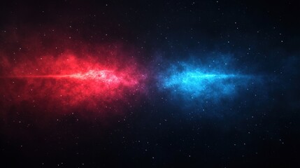 Fototapeta premium Vibrant red and blue light streaks create a fast motion blur effect on a black background, evoking speed and futuristic digital art