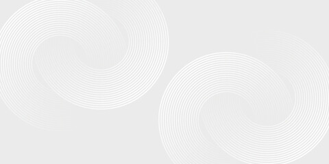 Fototapeta premium Abstract white glowing geometric lines on gray background. Modern shiny blue circle lines pattern. Futuristic technology