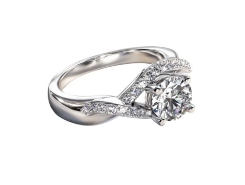 realistic photograph wedding ring desing isolate on white background for di-cut