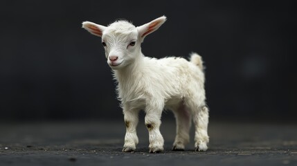 Obraz premium A closeup of a little white goat