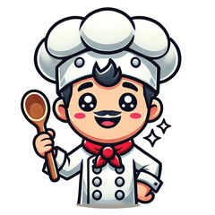 cartoon chef holding a spoon