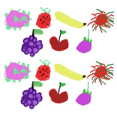 children draw all of fruit