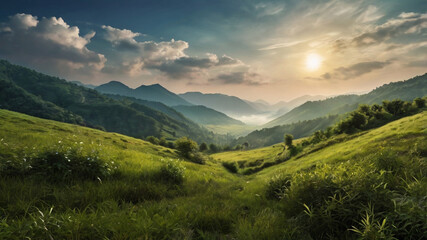 Fototapeta premium mountain landscape with lake