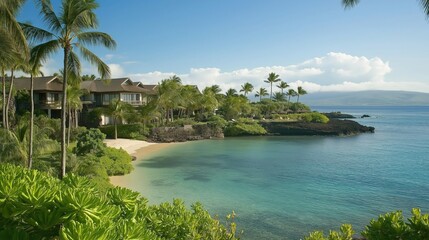 Tropical Beachfront Resort Vacation Paradise Hawaiian Vacation Dream Destination