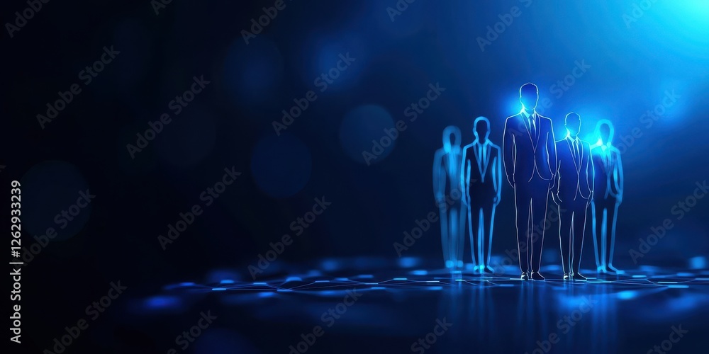 Poster a group of silhouetted figures appears in a blue-lit environment, creating a futuristic and ethereal