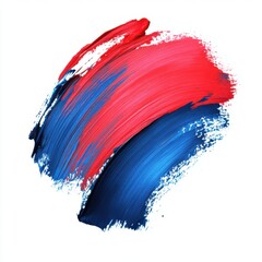 Abstract Blue and Red Paint Strokes on White Background