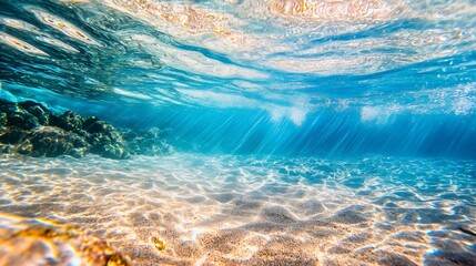 Deep Ocean Waves Underwater 